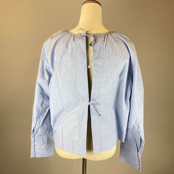 NWT Everlane Poplin Breeze Shirt Women's XS Light Blue 100% Cotton - Picture 3 of 16